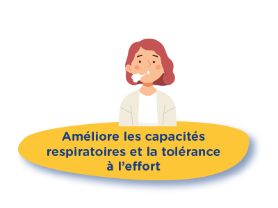 Améliore les capacités respiratoires et la tolérance à l'effort